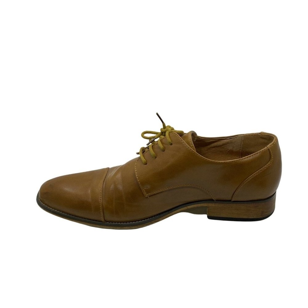 UV Signature Mens Brown Leather Cap Toe Lace Up Oxford Dress Shoes Size 10.5